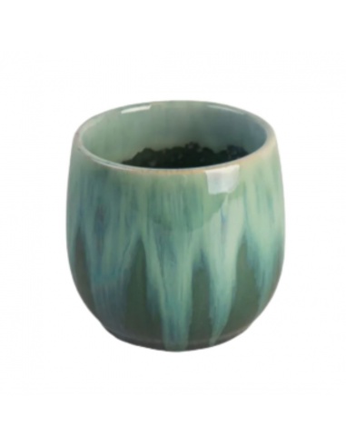 MACETA DE CERAMICA VERDE 7,5X7CM