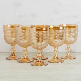Set x6 Copas Vintage Ámbar...