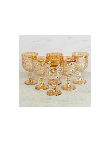 Set x6 Copas Vintage Ámbar – Vidrio...