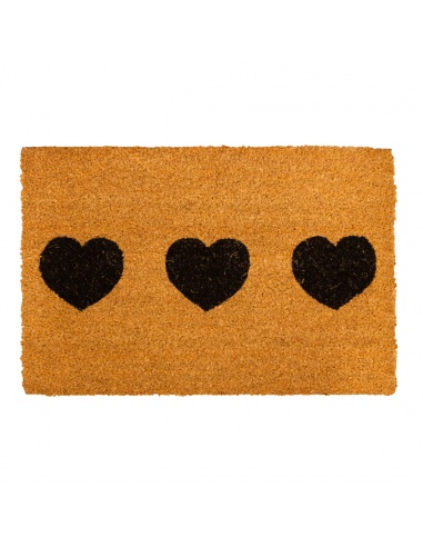 FELPUDO CORAZONES BLACK 40X60 COCO/PVC