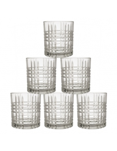 SETX6 VASOS PLAID 350ML. 8.5X10CM VDRIO